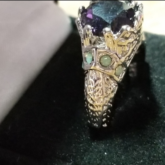 2XHOST PICK. PURPLE & TEAL GREEN GEMSTONE RING IN A .925 STERLING SILVER SETTING - Picture 14 of 14